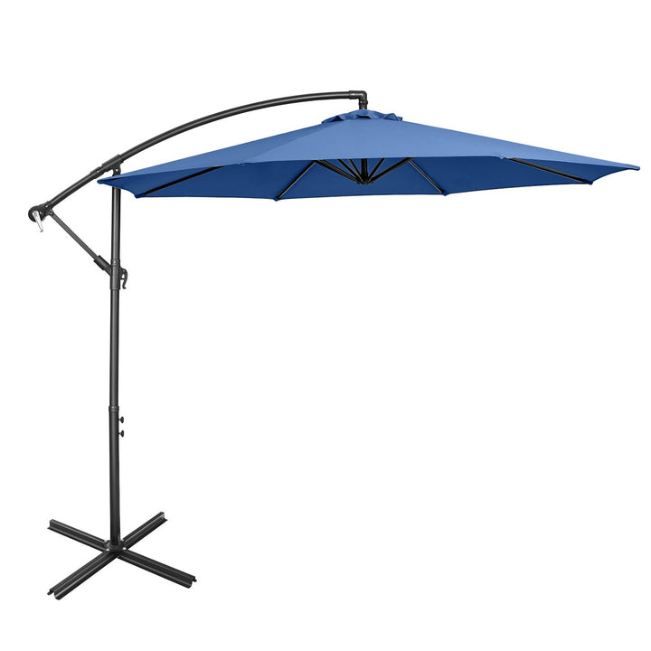 Costway 10 FT Patio Offset Umbrella w/8 Ribs Cross Base Tilt Image 1