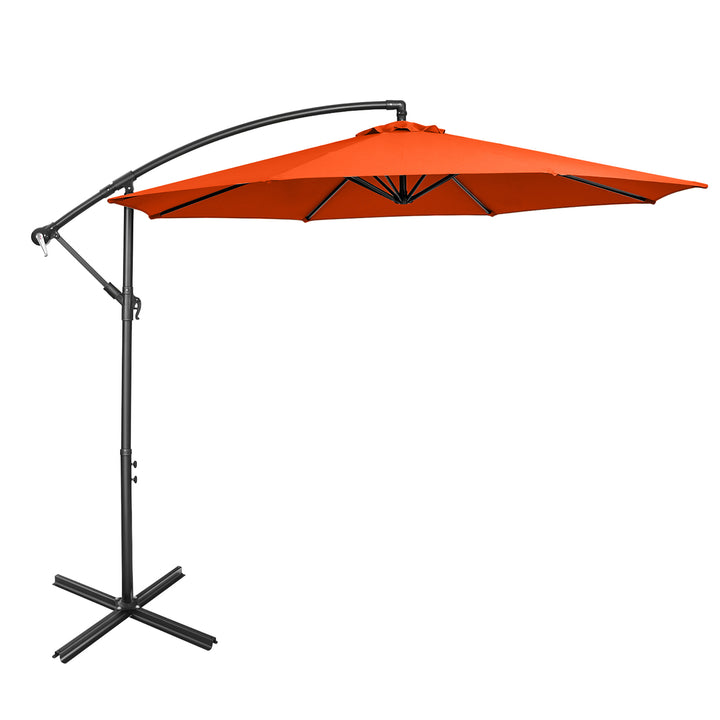 Costway 10 FT Patio Offset Umbrella w/8 Ribs Cross Base Tilt Image 6