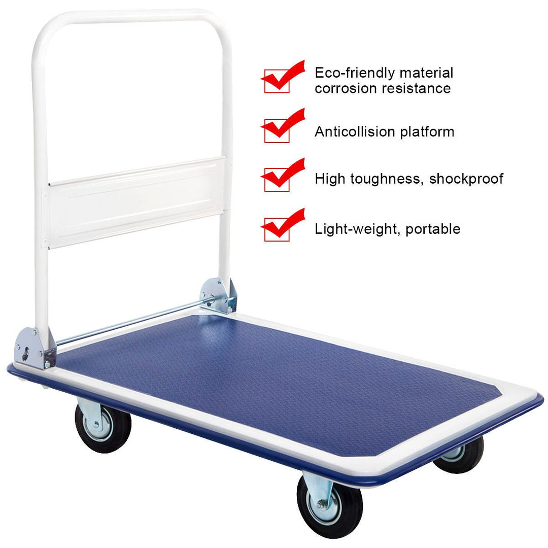 660lbs Platform Cart Dolly Folding Foldable Moving Warehouse Push Hand Truck Image 3