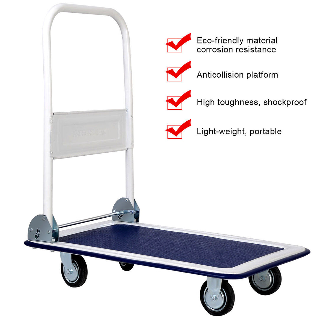 330lbs Platform Cart Dolly Foldable Push Hand iron Image 3