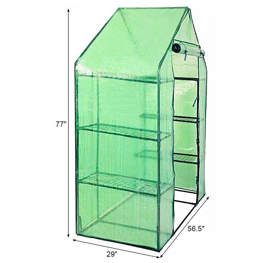 Portable Mini Walk In Outdoor 4 Tier 8 Shelves Greenhouse Image 2