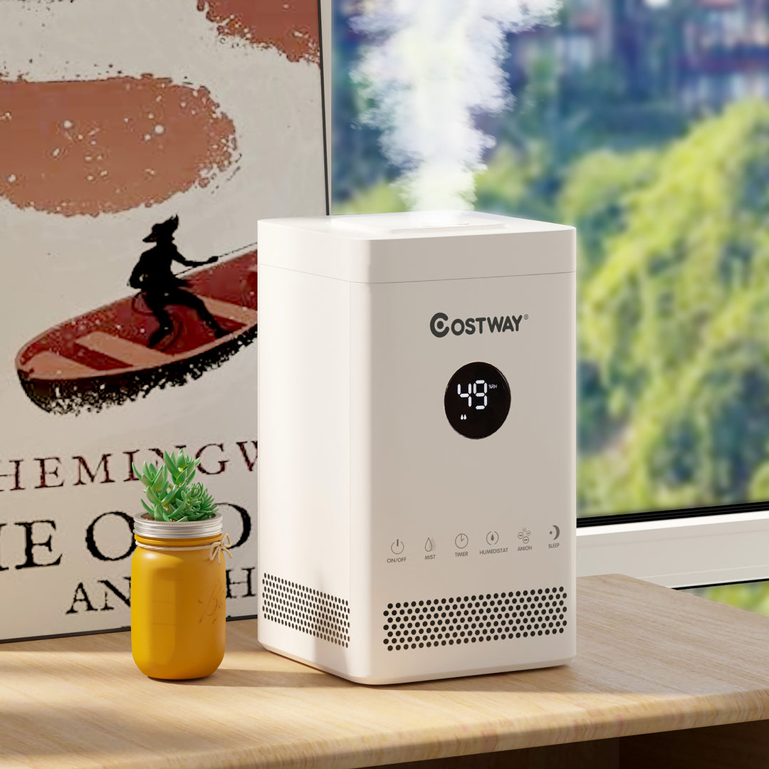 3.5L Quiet Top Fill Air Humidifier w/ 3-Level Mist Timer Sleep Mode for Bedroom Image 2