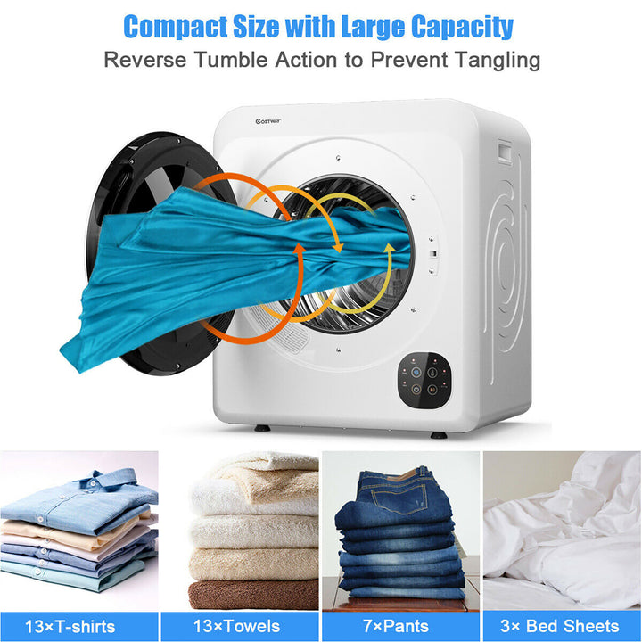 1700W Portable Clothes Dryer Electric Tumble Laundry Dryer Stainless Steel Tub 13.2 lbs /3.22 Cu.Ft Image 3