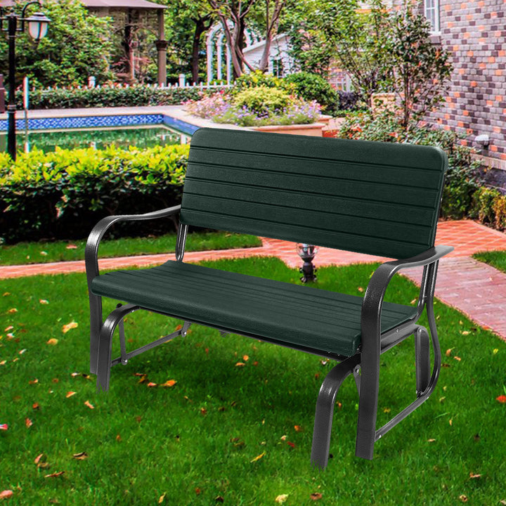 Outdoor Patio Swing Porch Rocker Glider Bench Loveseat Garden Seat Steel Image 3