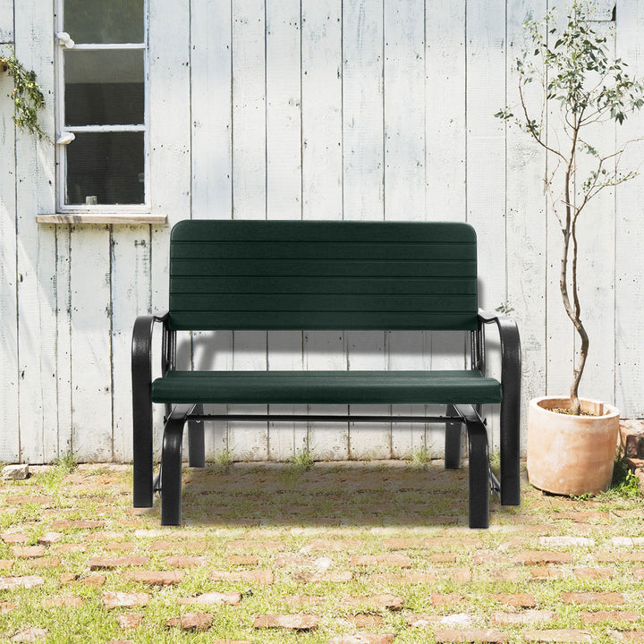 Outdoor Patio Swing Porch Rocker Glider Bench Loveseat Garden Seat Steel Image 4