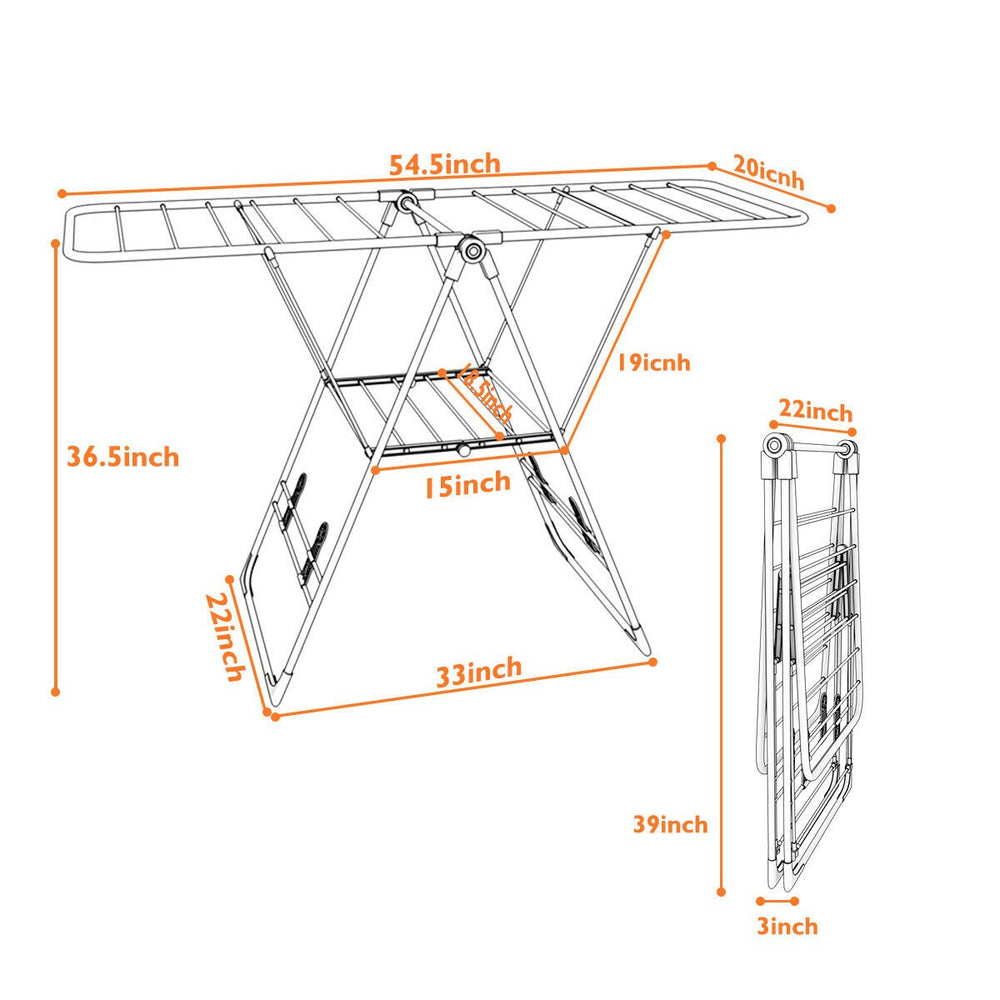 Laundry Clothes Storage Drying Rack Portable Folding Dryer Hanger Heavy Duty Image 2