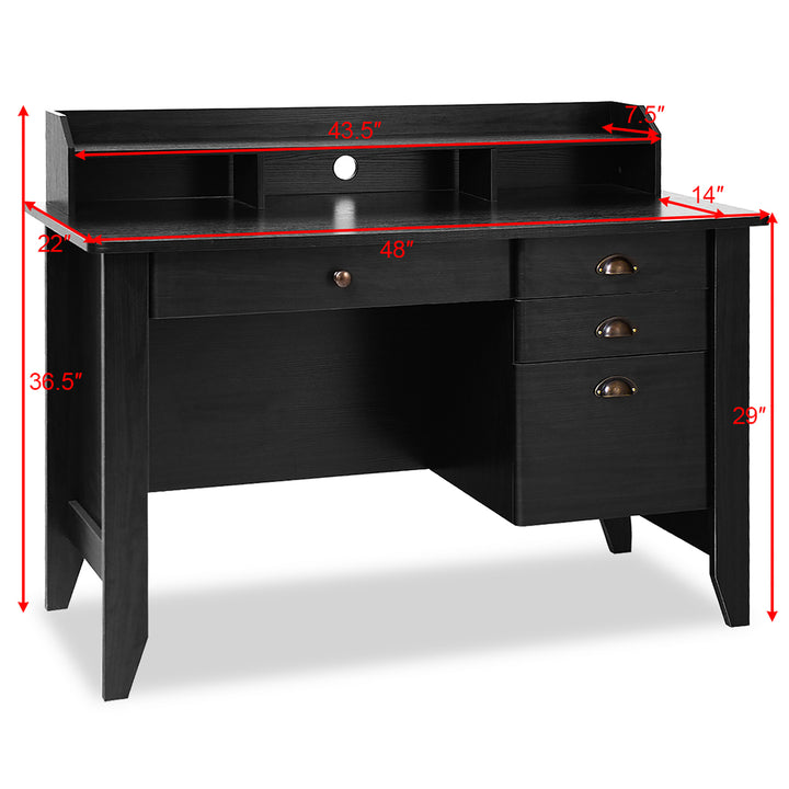 Computer Desk PC Laptop Writing Table Workstation Student Study Furniture Black Image 3