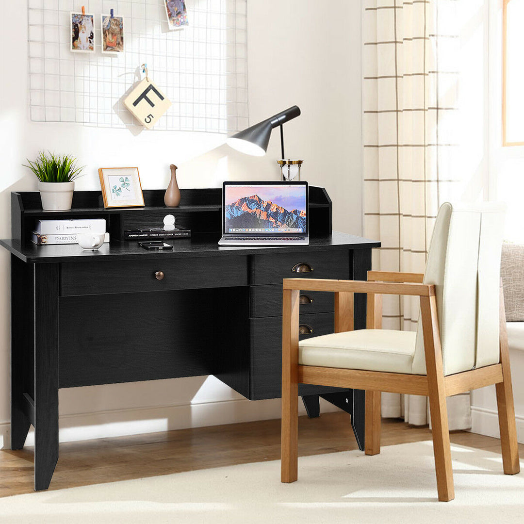 Computer Desk PC Laptop Writing Table Workstation Student Study Furniture Black Image 4