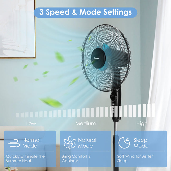 16 Adjustable Oscillating Pedestal Fan Dual Blades w/Remote Control Image 3