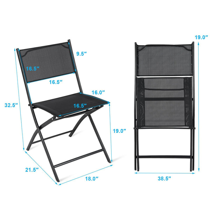 Set of 4 Outdoor Patio Folding Chairs Camping Deck Garden Pool Beach Furniture Image 2