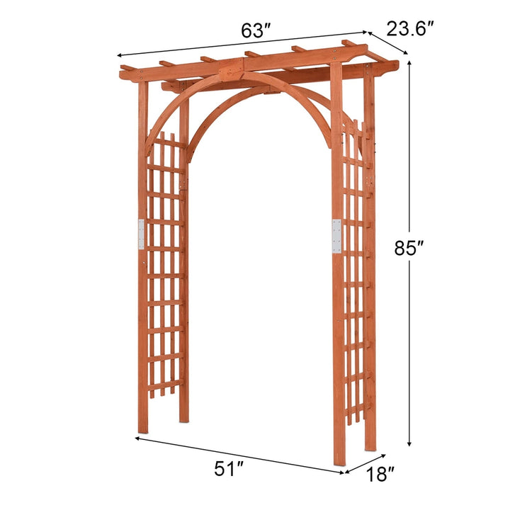 Premium Outdoor Wooden Cedar Arbor Arch Pergola Trellis Wood Garden Yard Lattice Image 3