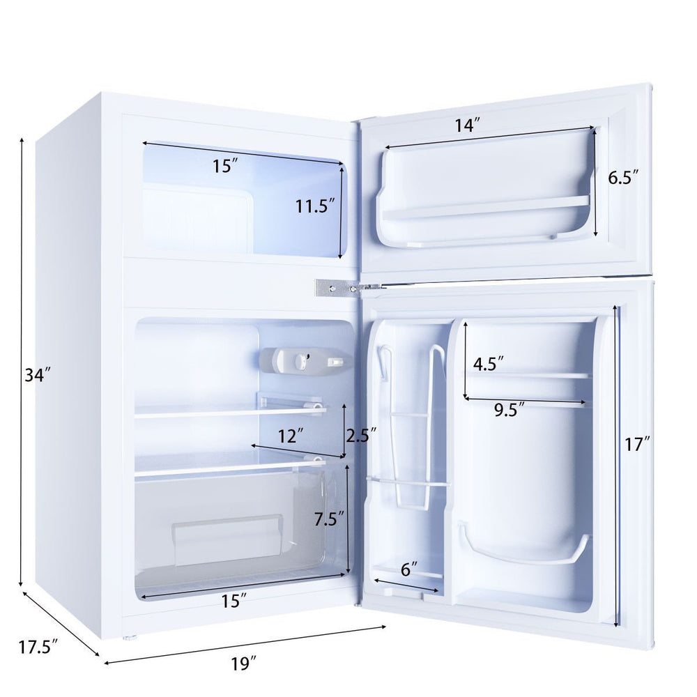 Refrigerator Small Freezer Cooler Fridge Compact 3.2 cu ft. Unit, White Image 2