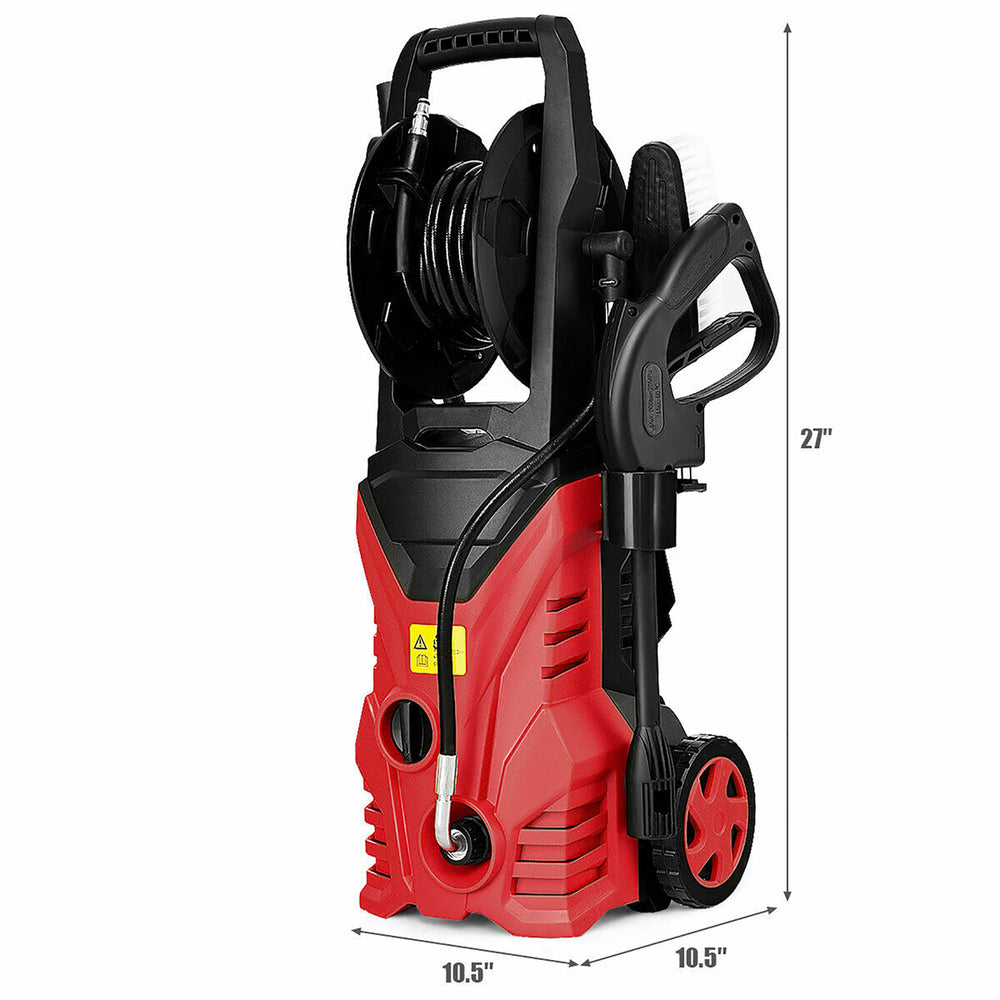 2030PSI Electric Pressure Washer Cleaner 1.7 GPM 1800W with Hose Reel Red Image 2