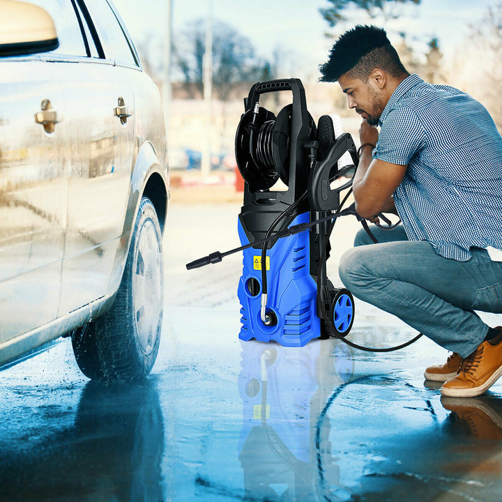 2030PSI Electric Pressure Washer Cleaner 1.7 GPM 1800W with Hose Reel Blue Image 2