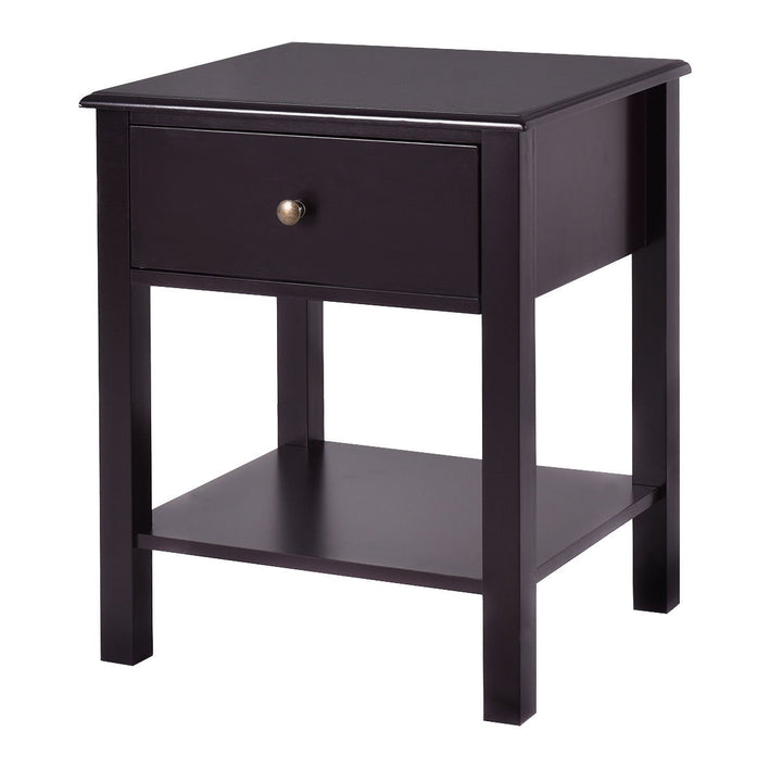 2 PCS Nightstand End Table Storage Display Furniture Drawer Shelf Beside Image 4