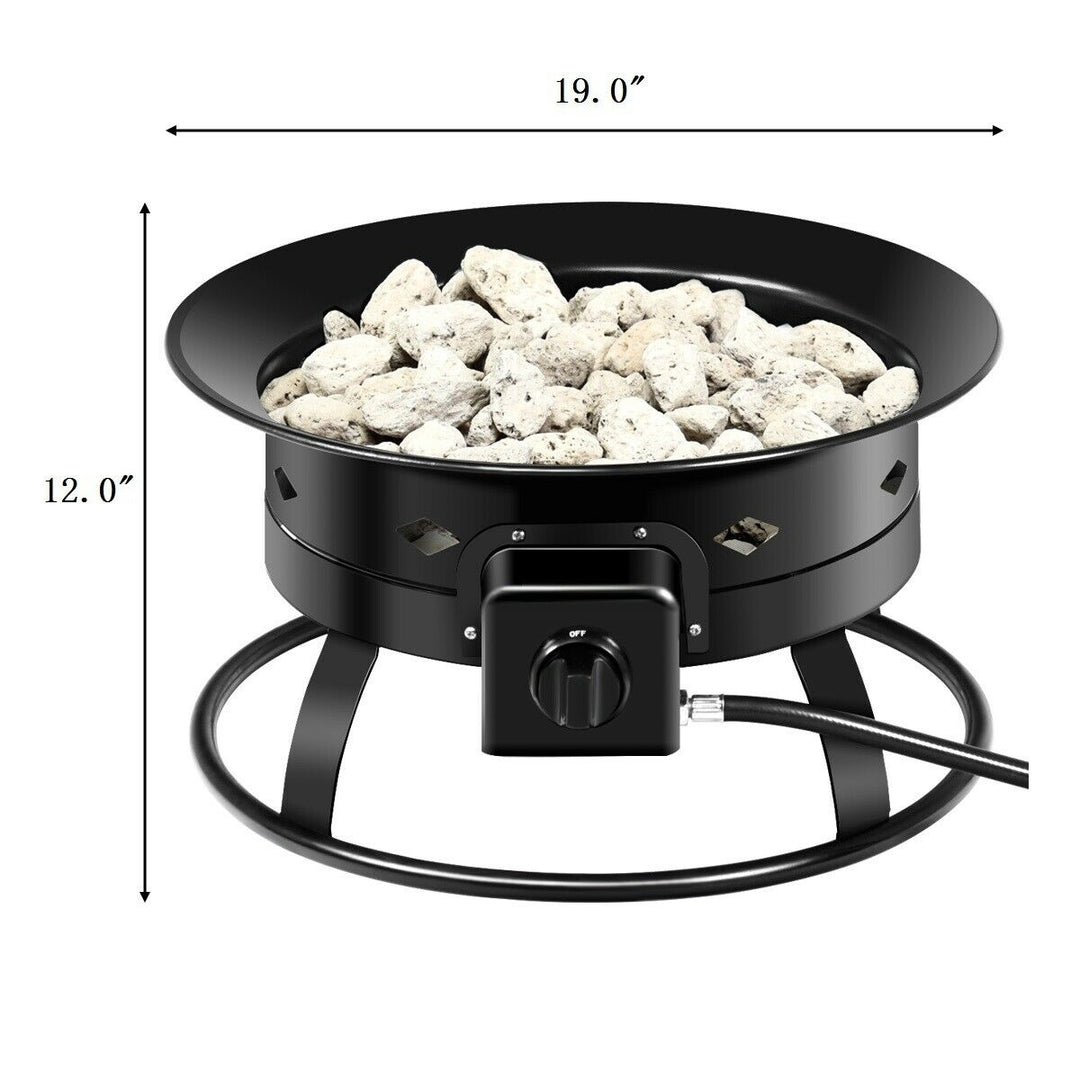 Portable Fire Pit Outdoor 58,000 BTU Propane Patio Lava Rocks Camping Events Image 3