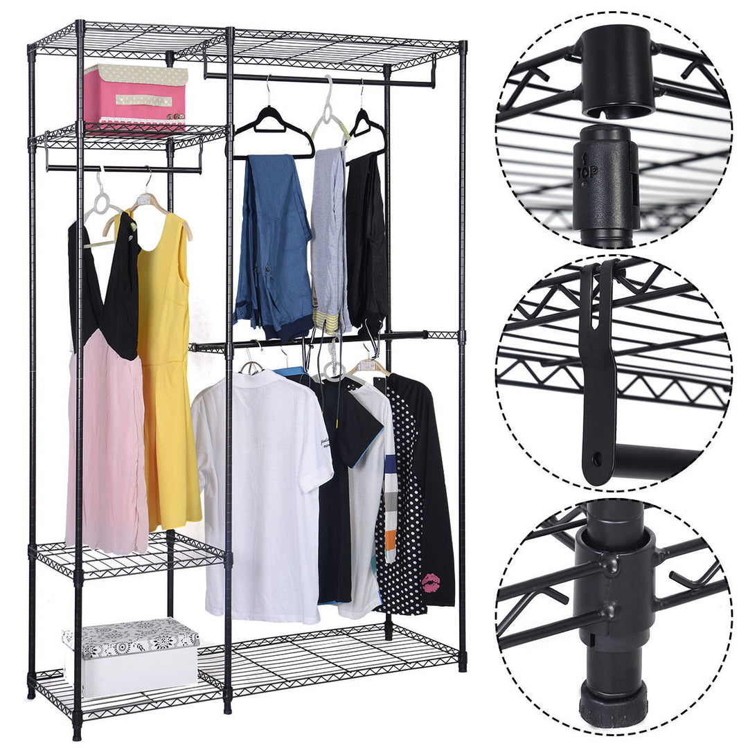 48x18x71 Closet Organizer Garment Rack Portable Clothes Hanger Home Shelf Image 2