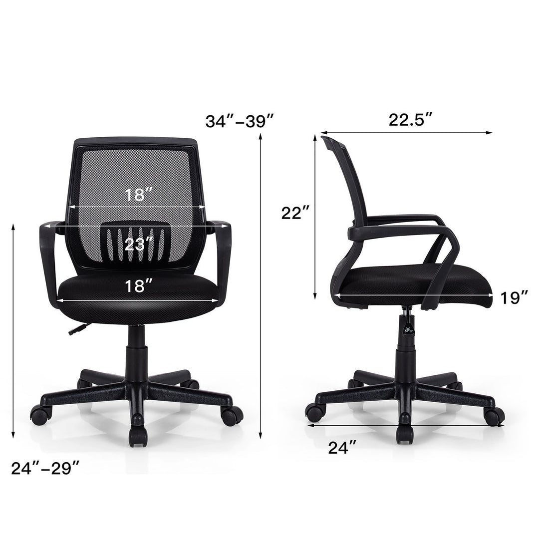 Mid-Back Mesh Chair Height Adjustable Executive Chair w/ Lumbar Support Image 2