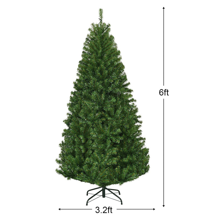 6Ft Pre-Lit Artificial Christmas Tree Hinged 350 LED Lights Image 3