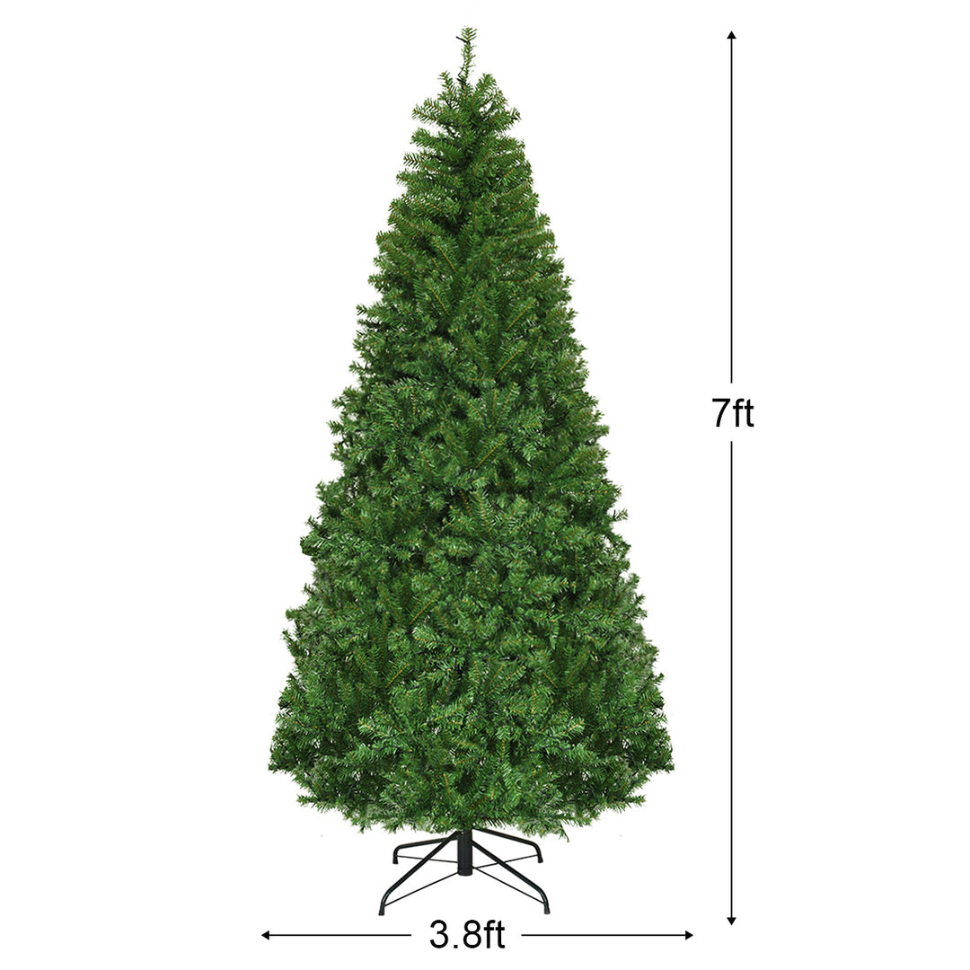 7Ft Pre-Lit Artificial Christmas Tree Hinged 500 LED Lights Image 3