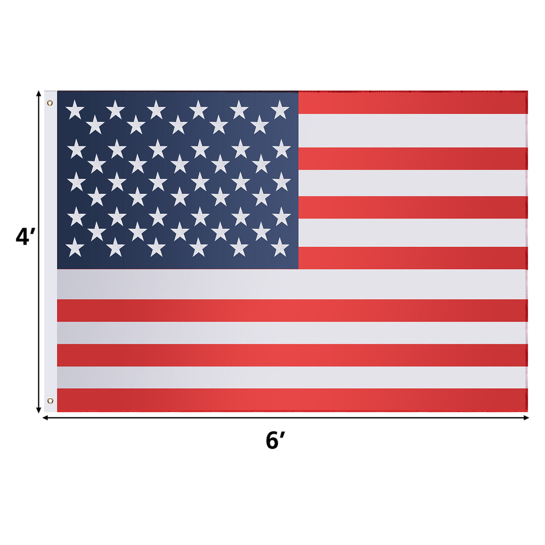 4x6 American Flag Patriotic US Flag Double Stitching Steel Grommets Polyester Image 2