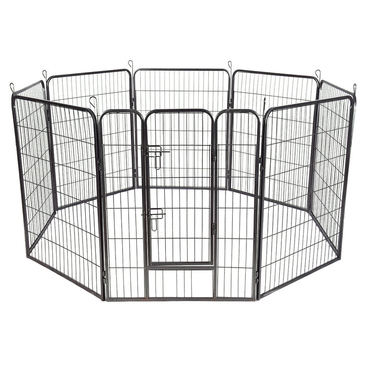 48 8 Panel Pet Puppy Dog Playpen Door Exercise Kennel Fence Metal Image 4