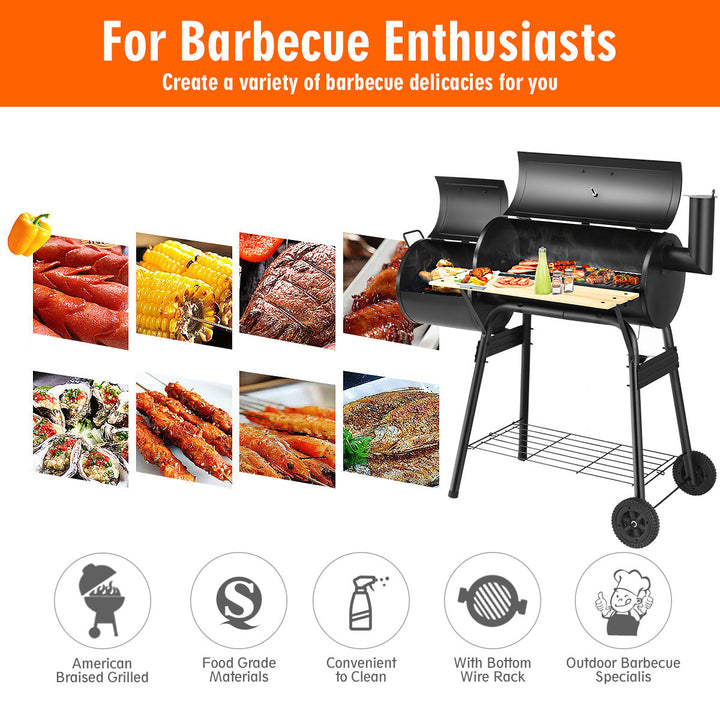 Outdoor BBQ Grill Charcoal Barbecue Pit Patio Backyard Meat Cooker Smoker Image 4