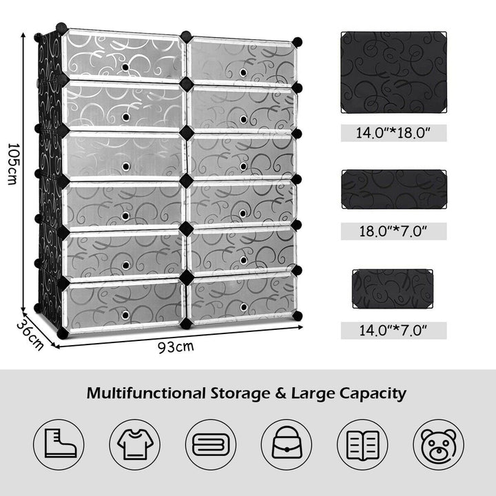 12 Cubic Portable Shoe Rack Shelf Cabinet Storage Closet Organizer Home Furni Image 3