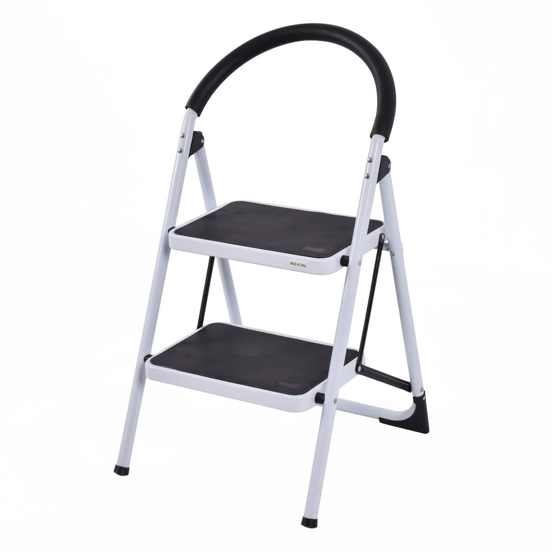 2 Step Ladder Folding Stool Heavy Duty 330Lbs Capacity Industrial Lightweight Image 2