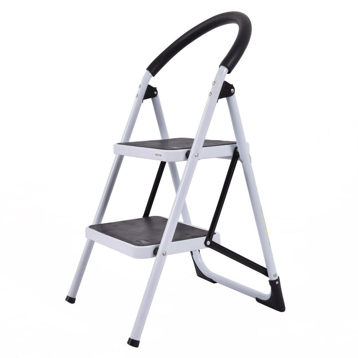 2 Step Ladder Folding Stool Heavy Duty 330Lbs Capacity Industrial Lightweight Image 4