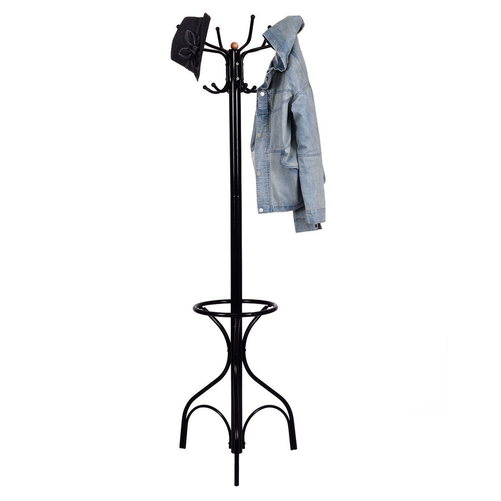 Metal Coat Hat Rack Organizer Clothes Hanger Hooks Tree Stand Umbrella Holder Image 2