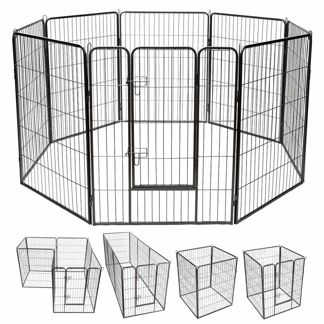 40" 8 Panel Pet Puppy Dog Playpen Door Exercise Kennel Fence Metal Image 4