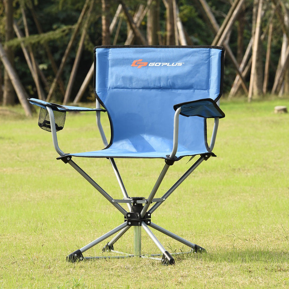 Collapsible Portable Swivel Camping Chair 360degreesFree Rotation for Picnic Fishing Image 2