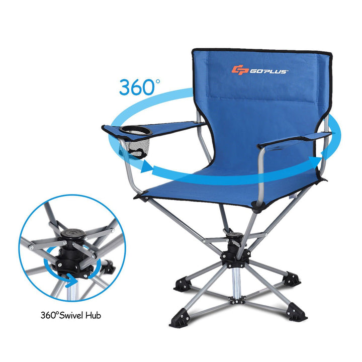 Collapsible Portable Swivel Camping Chair 360degreesFree Rotation for Picnic Fishing Image 3