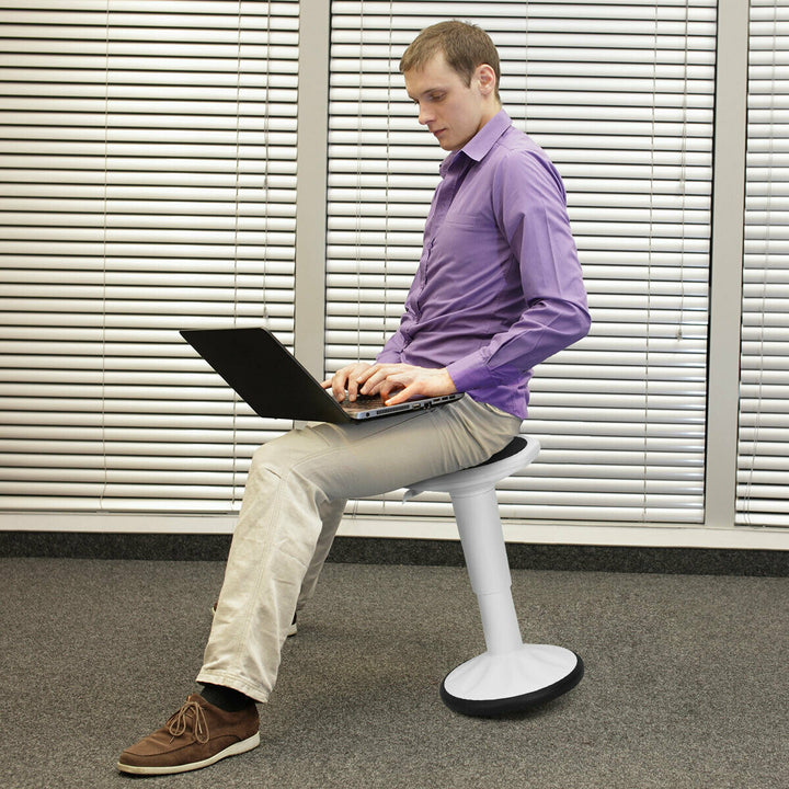 Wobble Chair Height Adjustable Active Learning Stool Sitting Home Office Silicone White Image 4