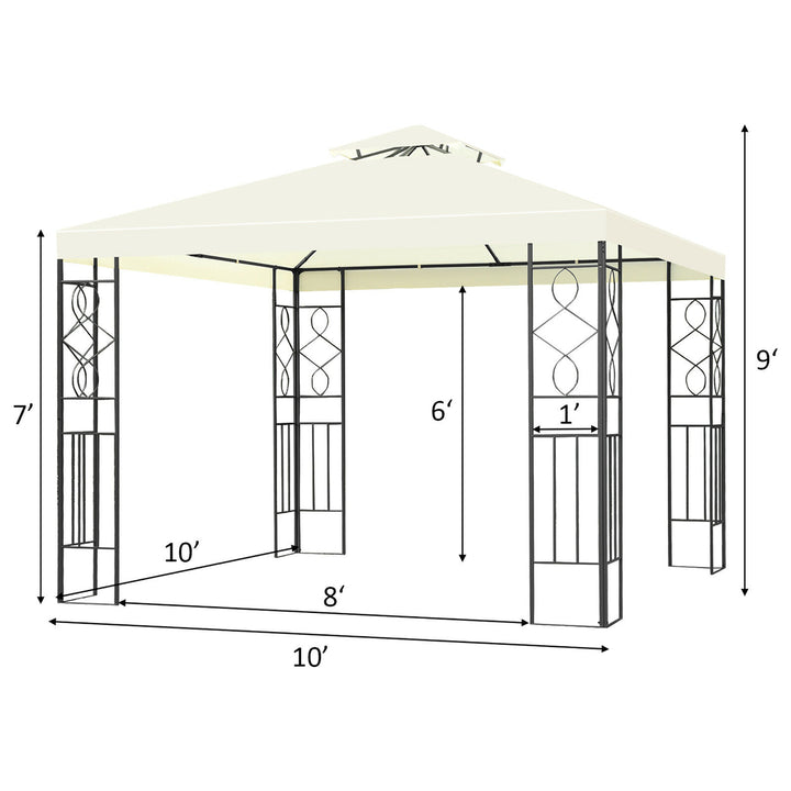 2 Tier 10x10 Patio Gazebo Canopy Tent Steel Frame Shelter Awning Image 2