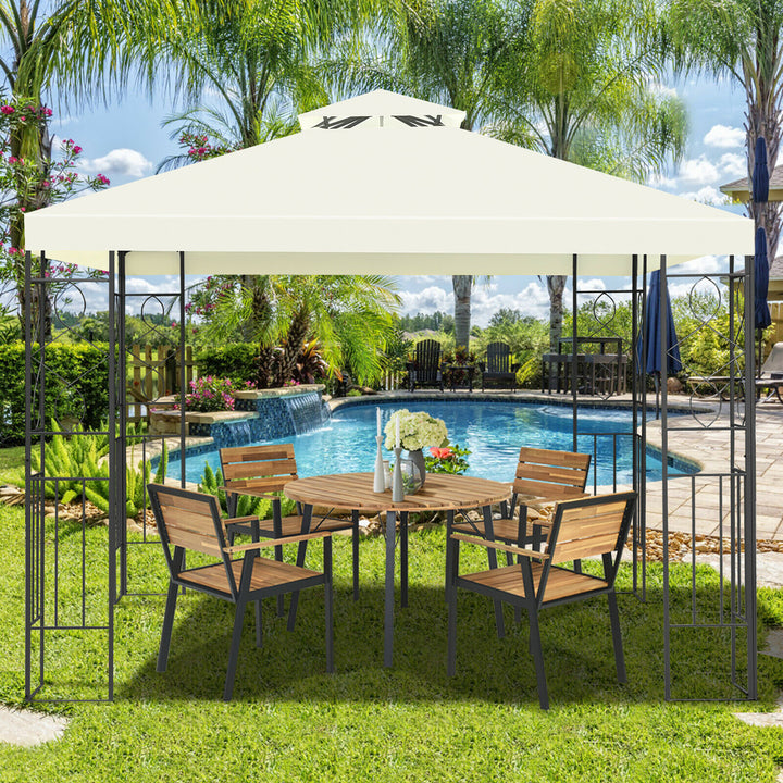 2 Tier 10x10 Patio Gazebo Canopy Tent Steel Frame Shelter Awning Image 3