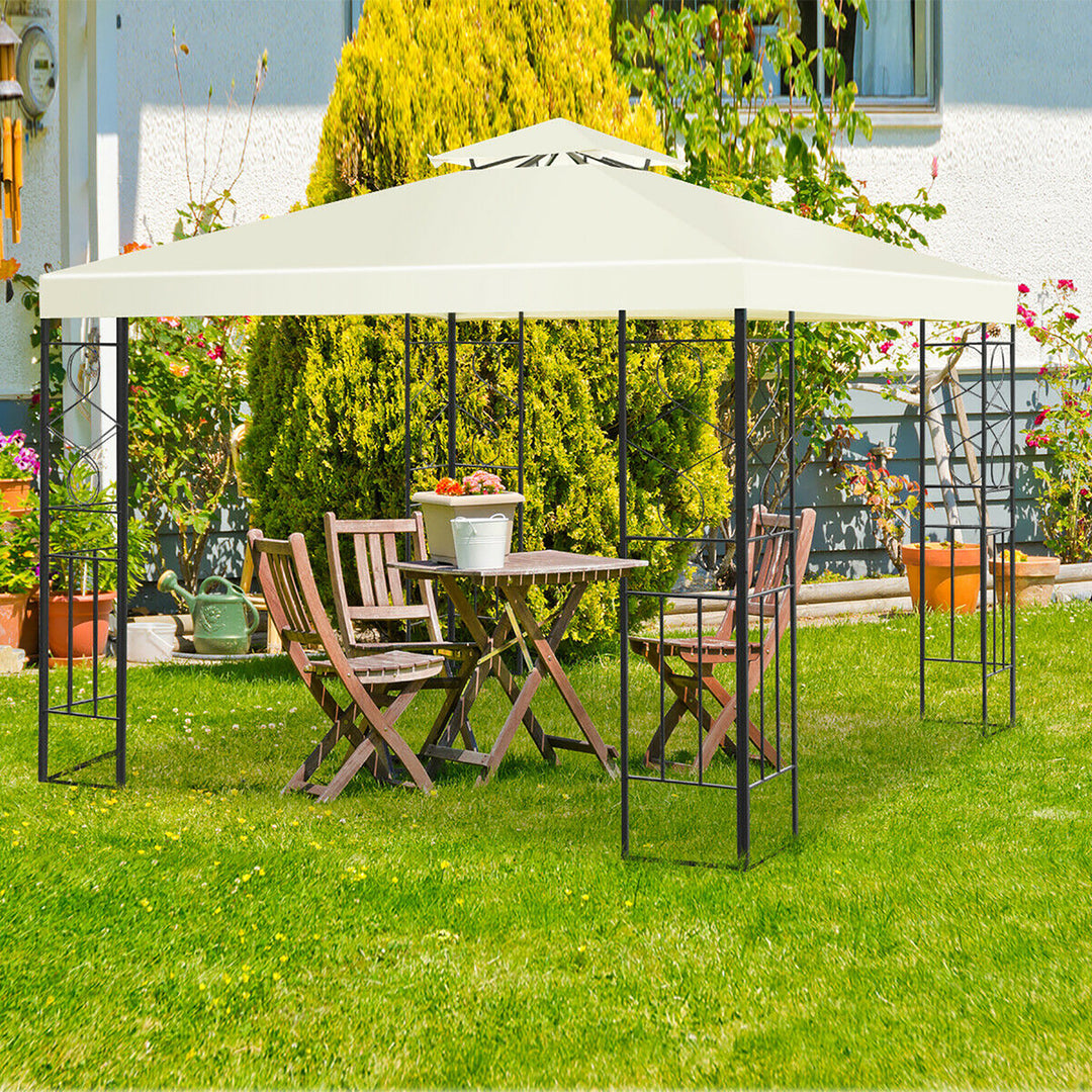 2 Tier 10x10 Patio Gazebo Canopy Tent Steel Frame Shelter Awning Image 5