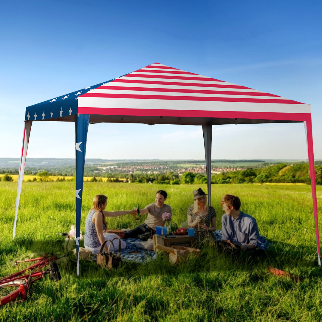 10x10 Folding Pop Up Tent Gazebo Canopy Mesh Sidewall Image 4