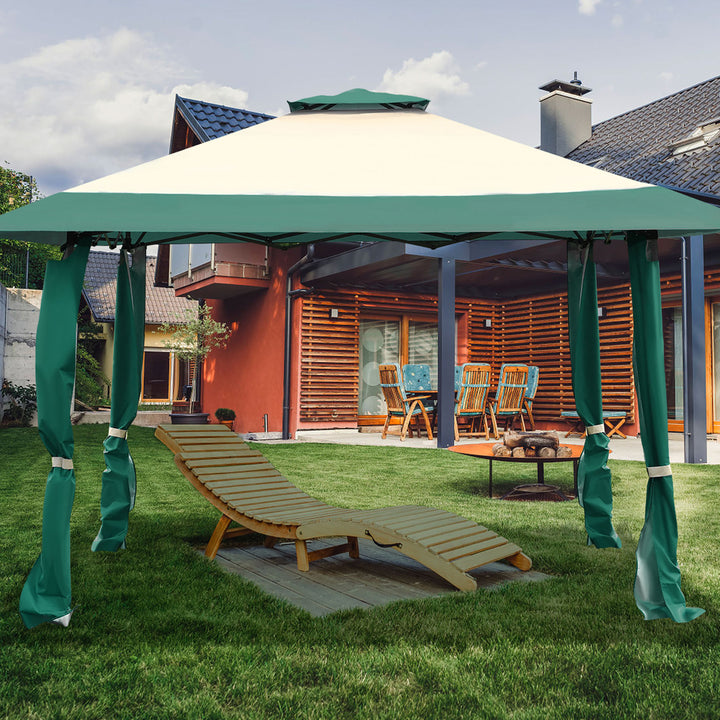 13x13 Gazebo Canopy Shelter Awning Tent Patio Garden Green Image 3