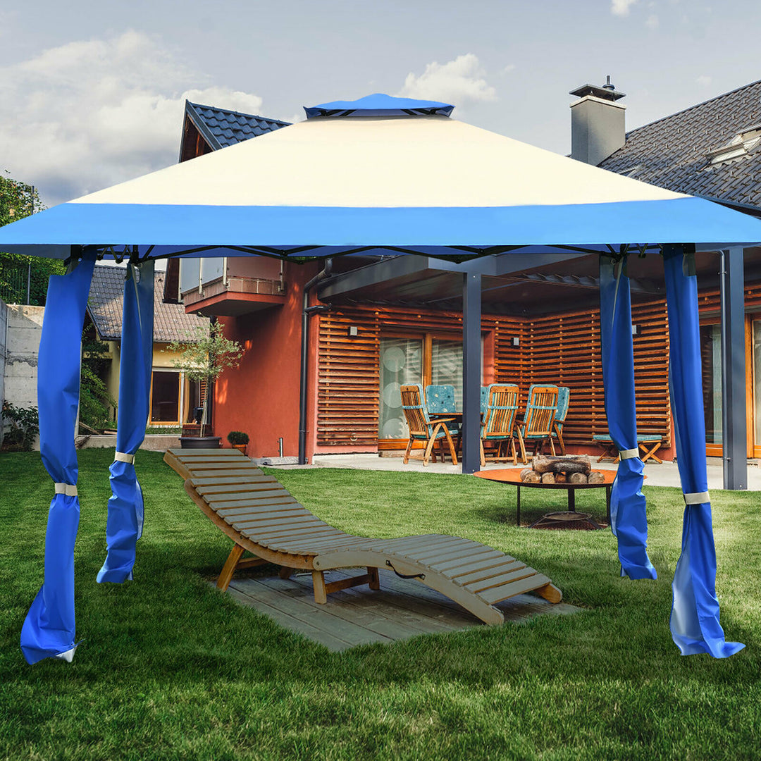 13x13 Gazebo Canopy Shelter Awning Tent Patio Garden Outdoor Companion Blue Image 3