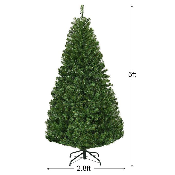 Pre-Lit Artificial Christmas Tree 5Ft Hinged 150 LED Lights Image 6