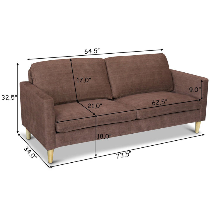 Modern Fabric Couch Sofa Love Seat Upholstered Bed Lounge Sleeper 2-Seater Image 2