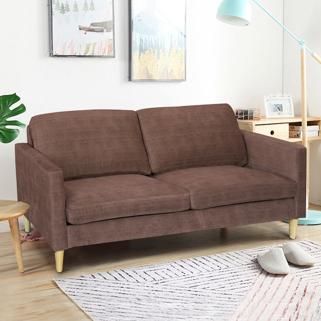 Modern Fabric Couch Sofa Love Seat Upholstered Bed Lounge Sleeper 2-Seater Image 3