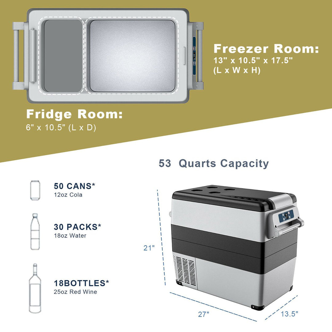 STAKOL 53 Quarts Portable Electric Car Cooler Refrigerator/Freezer Compressor Camping Image 3