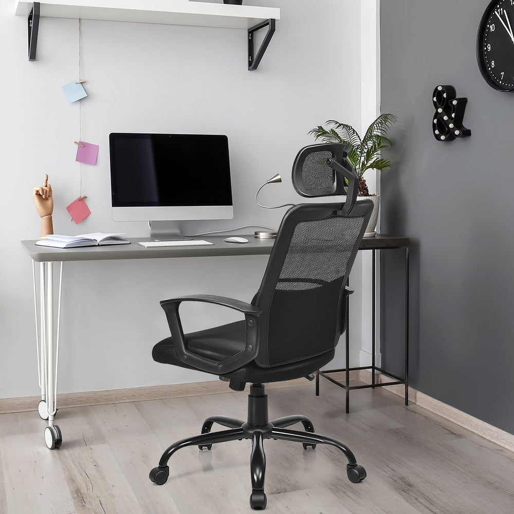 Mesh Office Chair High Back Ergonomic Swivel Chair w/ Lumbar Support and Headrest Image 2