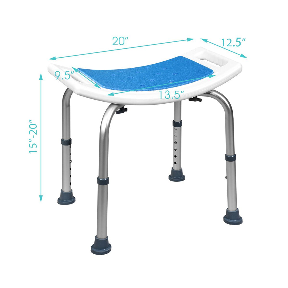 Shower Bath Chair 6 Adjustable Height Bathtub Stool Bench Non-Slip Padded Seat Image 2