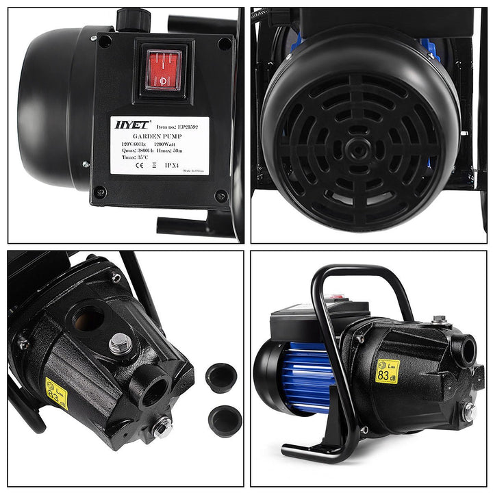 1200W 1 Shallow Well Water Booster Pump Home Garden Irrigation 1000GPH Image 3