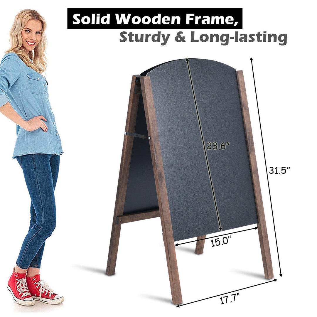 31.5 Wood A-Frame Chalkboard Menu Sign Board Sidewalk Wedding Signage Image 5