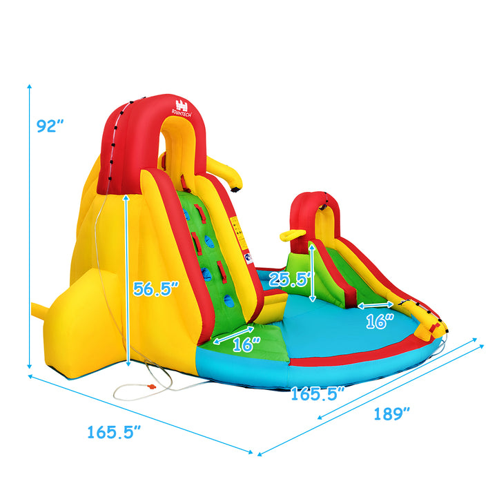 Kids Inflatable Water Slide Park with Climbing Wall Water Cannon and Splash Pool Image 3